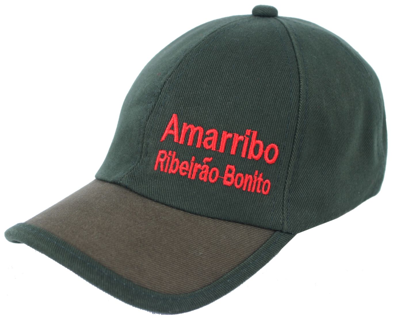 CB 130 - Boné Personalizado Promocional, modelo 06 Gomos, Confeccionado em Brim 100% Algodao, Aba Debrum, Bordado Gomo Esquerdo, Regulador de Tecido com Fivela de Metal.